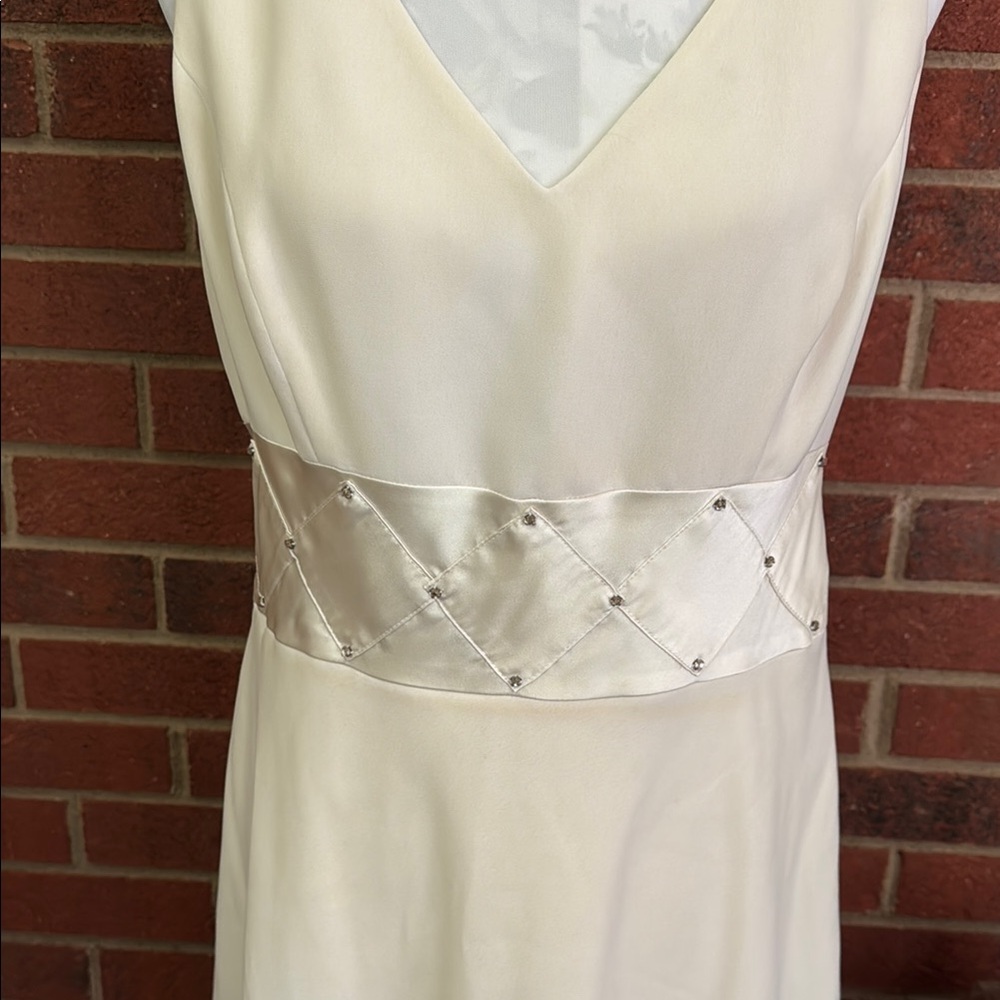 Evan Picone Cream Midi A-line Skirt for Work - Picture 9 of 16